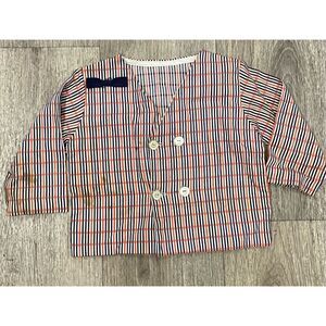 70’s Little Boy Dress Jacket Red and Blue Stripes 4T Old Vintage Costume